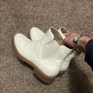 Women's White Ankle Boots Size 8.5